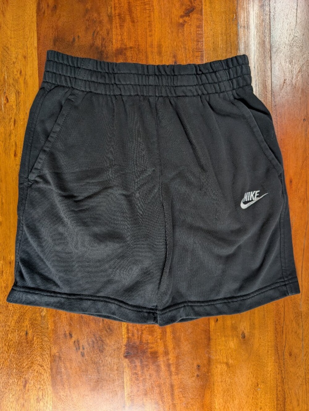 Nike Black Large boys Athletic Shorts with White Swoosh